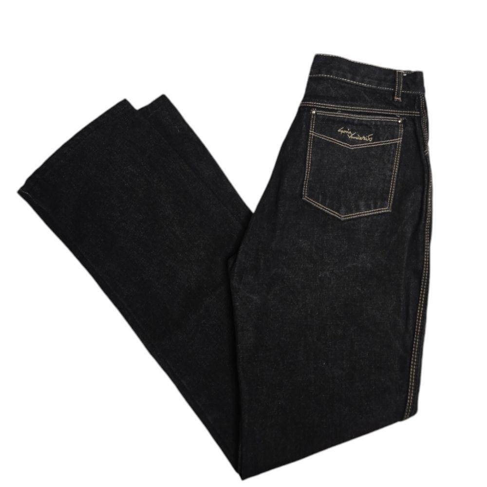 VINTAGE 80s dark wash high waist western Gloria Vanderbilt straight leg jeans 27